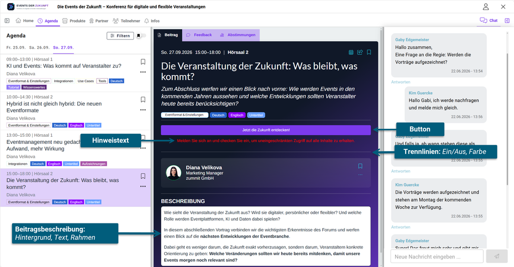 Sonstige Anpassungsmöglichkeiten